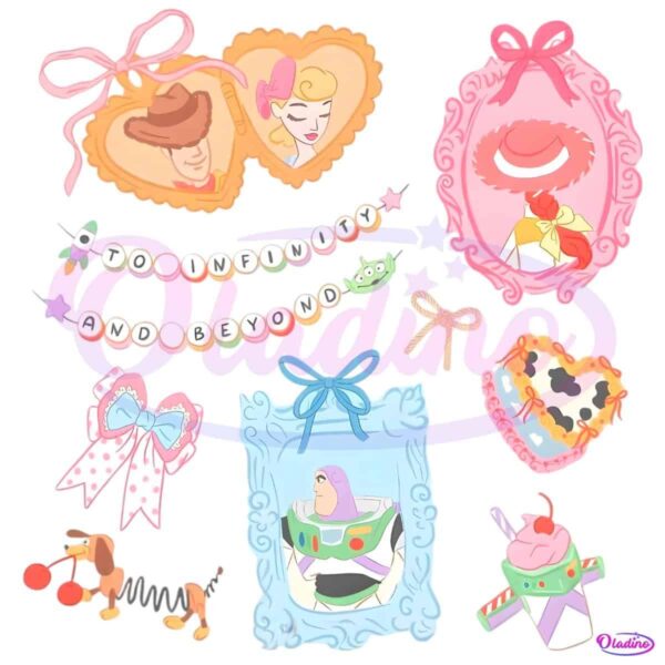 Retro Coquette Bows Toy Story Disney Pixar PNG