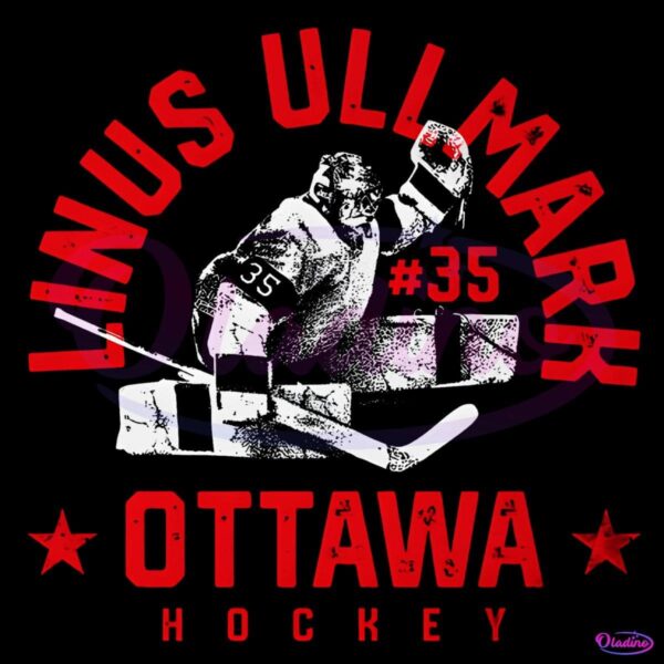 Retro Linus Ullmark Ottawa Senators Hockey PNG