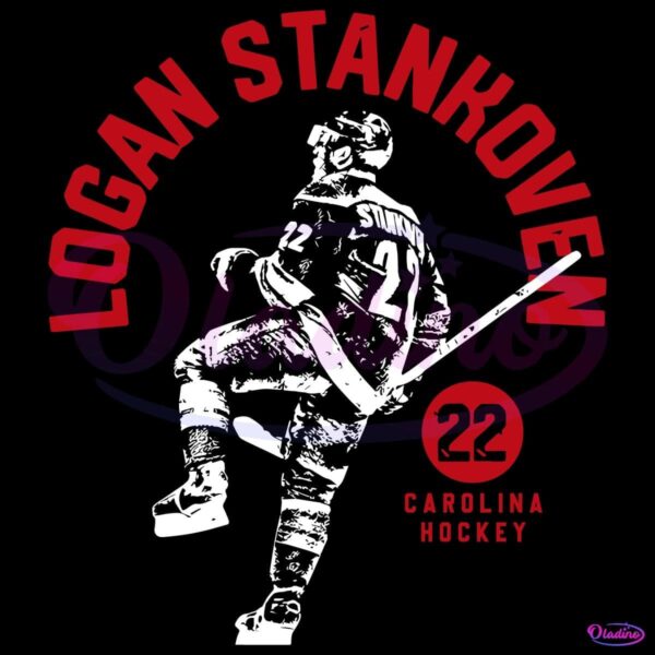 Retro Logan Stankoven 22 Carolina Hurricanes Hockey SVG
