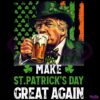 Retro Make Saint Patricks Day Great Again Trump Drinking Beer PNG