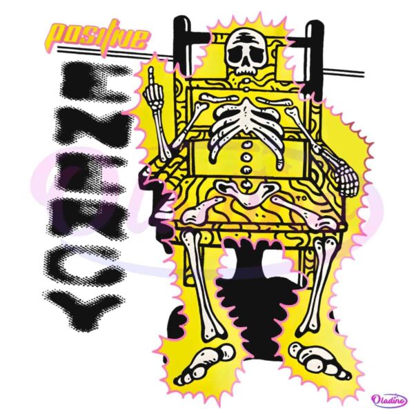Retro Positive Energy Skeleton Electric Chair PNG