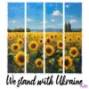 Sunflower Field Support Stand with Ukraine PNG