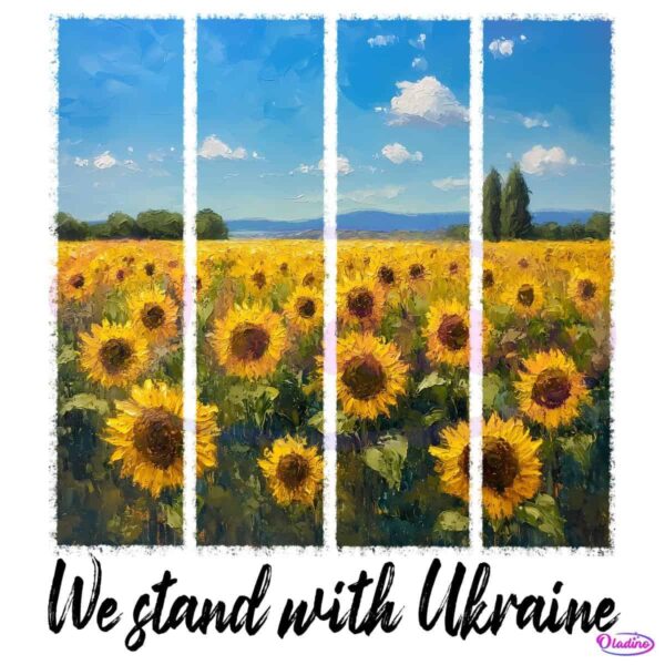 Sunflower Field Support Stand with Ukraine PNG