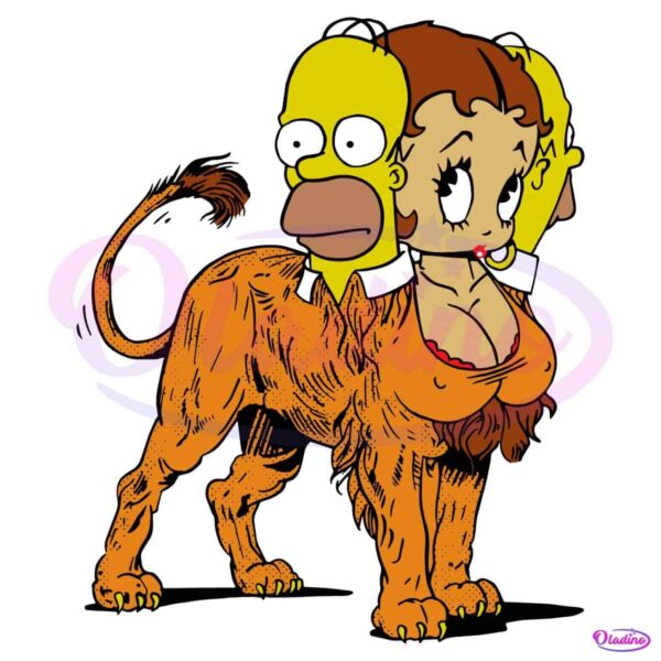 Three Headed Lion Homer Simpson And Betty Boop SVG