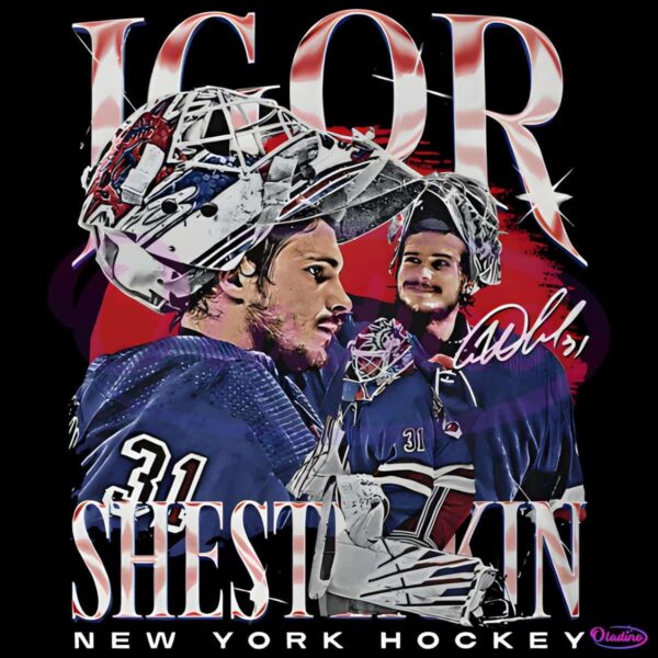Vintage 90S Igor Shesterkin New York Rangers Hockey PNG