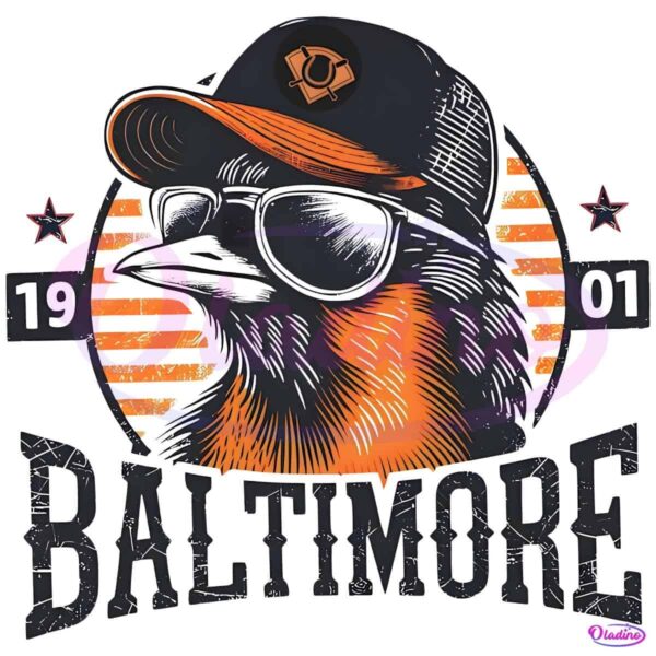Vintage Baltimore Orioles Mascot Est 1901 Baseball Fans PNG