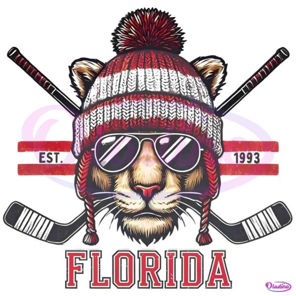 Vintage Florida Panther Mascot Est 1993 Hockey Fans PNG