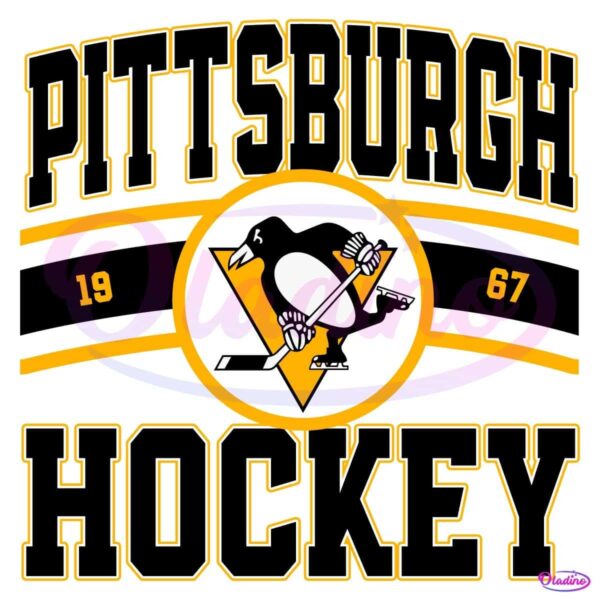 Vintage Pittsburgh Penguins Hockey Logo 1967 SVG