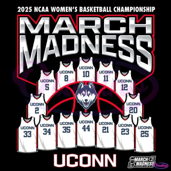 2025 March Madness Uconn Basketball PNG