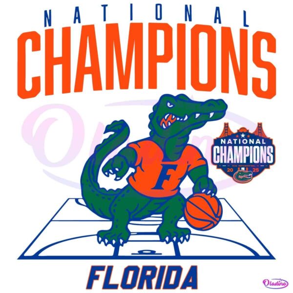 2025 Ncaa Basketball Champions Florida Gators Mascot SVG