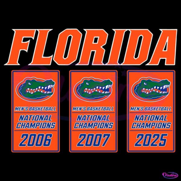 2025 Ncaa Champions Banners Florida Basketball SVG