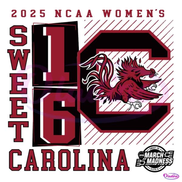 2025 Ncaa Womens Basketball Sweet 16 South Carolina Gamecocks SVG