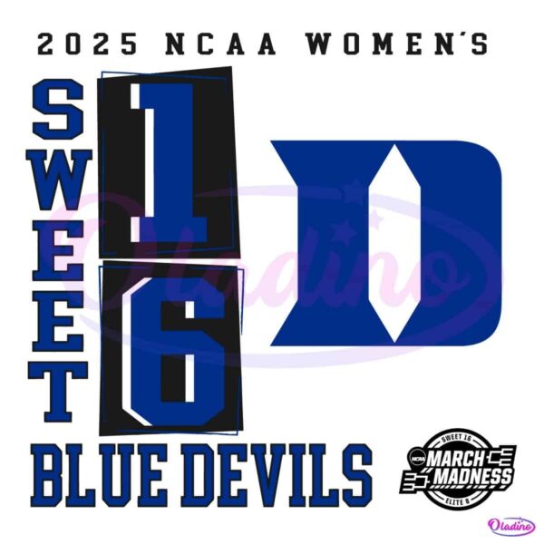 2025 Ncaa Womens Sweet 16 Duke Blue Devils Basketball SVG