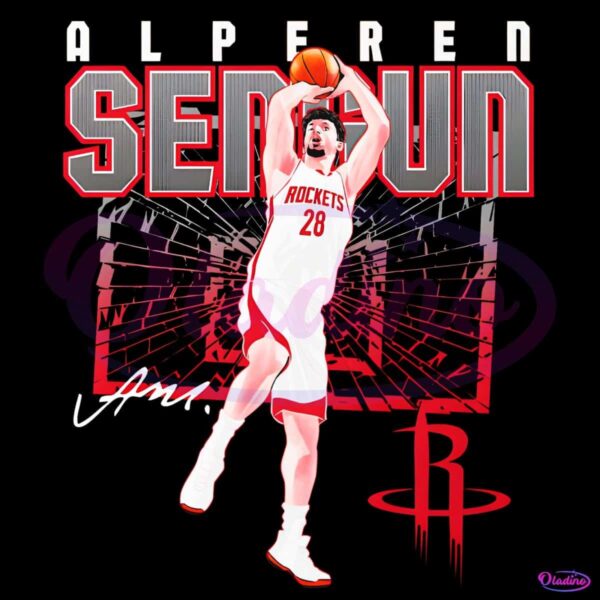 Alperen Sengun Houston Rockets Shattered Signature PNG