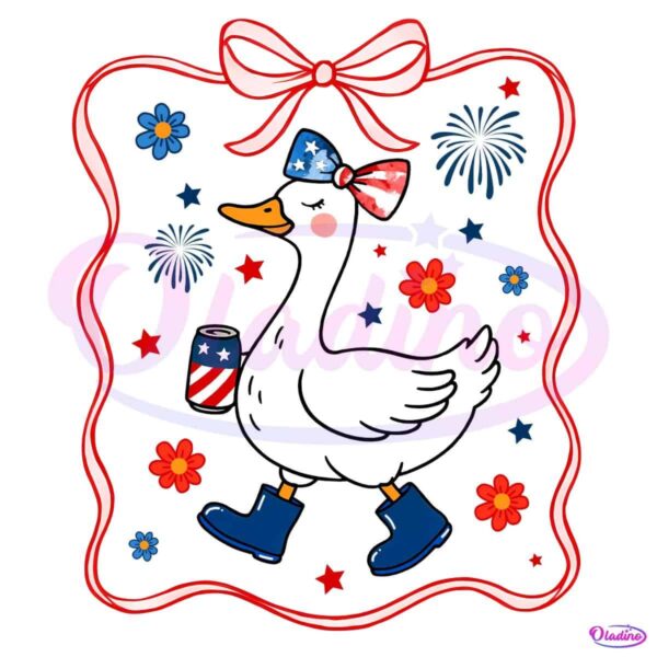 America Coquette Goose 4Th July Bows PNG