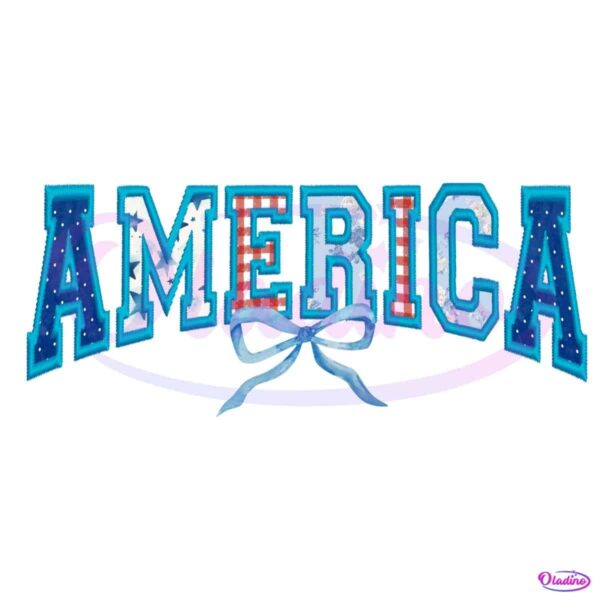America Varsity Patch Coquette 4Th Of July PNG