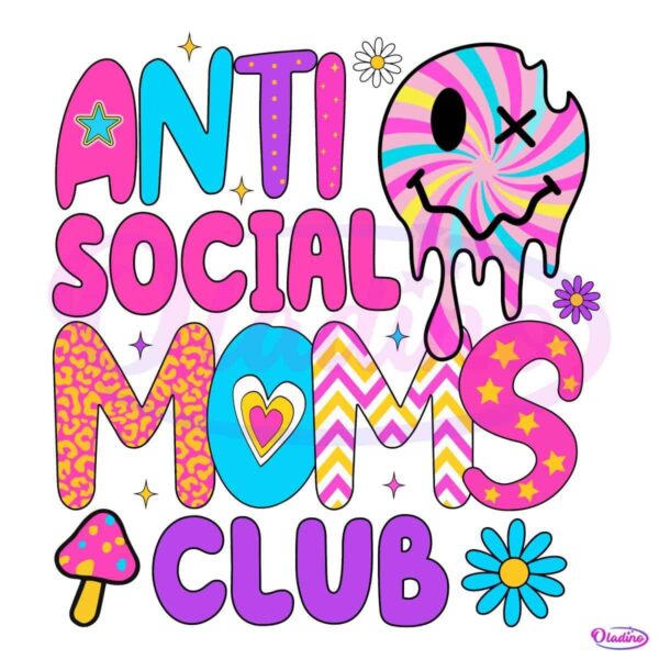 Anti Social Moms Club Pastel Aesthetic PNG
