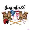 Baseball Mom Leopard Print Letters With Patriotic Bow PNG