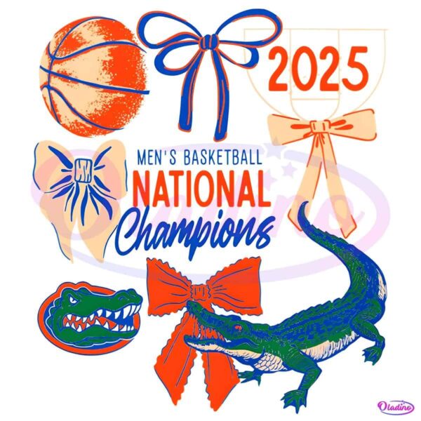 Basketball National Champions Florida Gators Coquette Bow PNG
