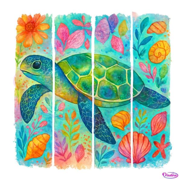 Boho Sea Turtle Beach Nautical Summer PNG