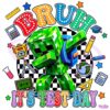 Bruh Its Test Day Dabbing Creeper Checkered PNG