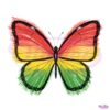 Brushstroke Juneteenth Butterfly Red Yellow Green PNG