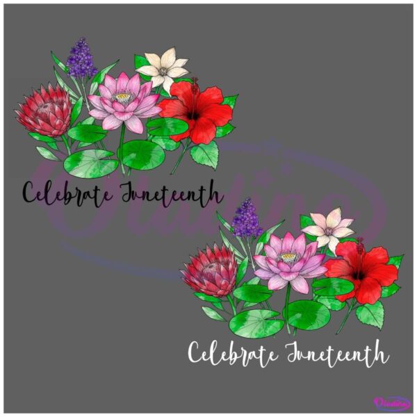Celebrate Juneteenth Floral Emancipation Day Black History PNG