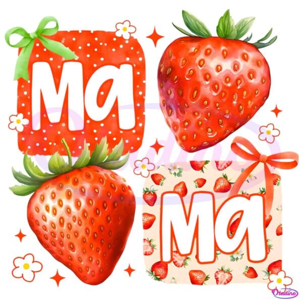 Coquette Mama Strawberry Cute Floral Mothers Day PNG