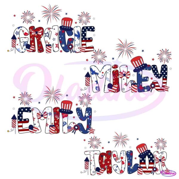 Custom 4Th Of July Patriotic Name PNG