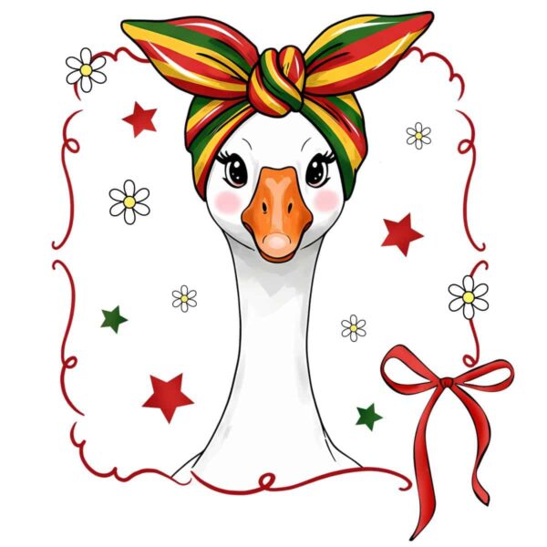 Cute Juneteenth Goose Coquette Bow PNG