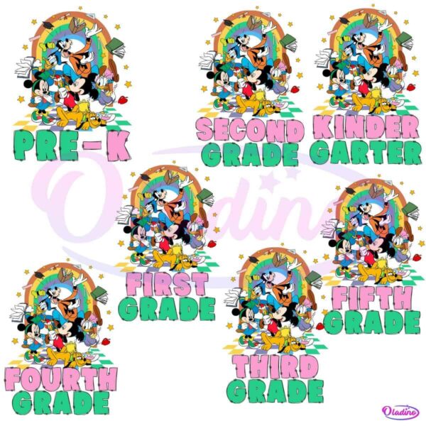 Disney Friends Rainbow Grade School Bundle PNG
