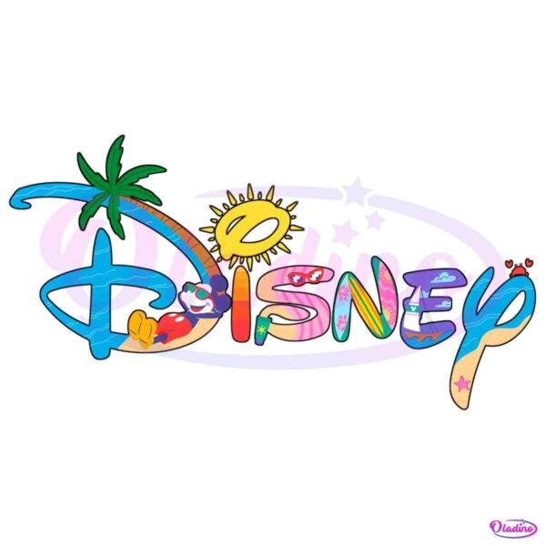 Disney Logo Summer Vibes Chillin With Mickey PNG