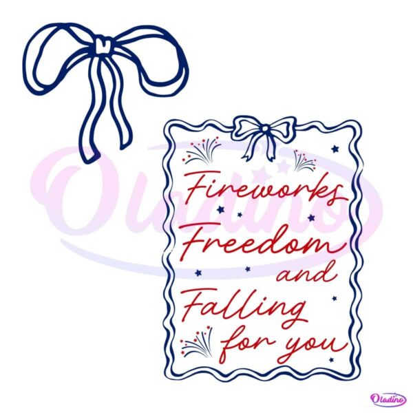 Fireworks Freedom And Falling For You Cute Patriotic Love PNG