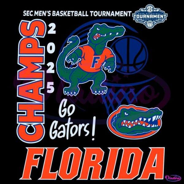 Florida Gators 2025 Sec Mens Basketball Champs Go Gators SVG