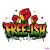 Free Ish Juneteenth Black Power Fist Broken Chains PNG