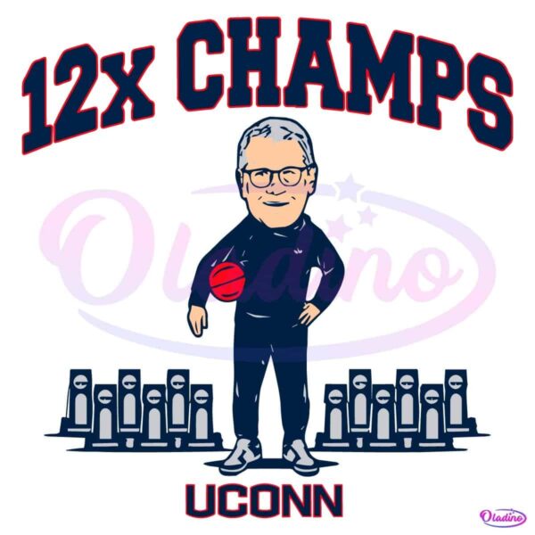 Geno Auriemma 12X Champ Uconn Womens Basketball SVG