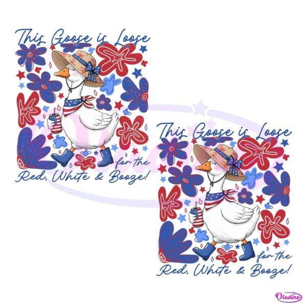 Goose Red White Booze Patriotic 4Th PNG