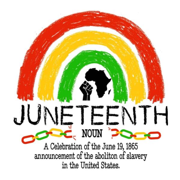 Hand Drawn Juneteenth Rainbow Broken Chains PNG