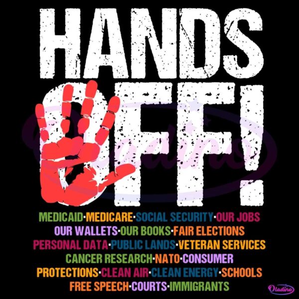 Hands Off Protest Medicaid Medicare Social Security SVG