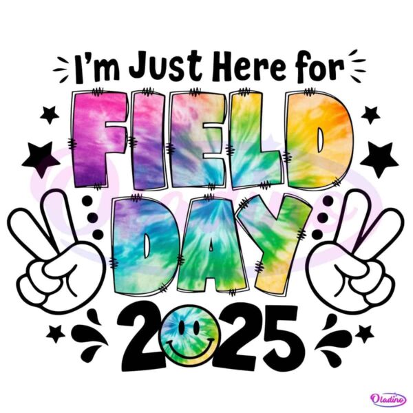 Im Just Here For Field Day Pink Mom2025 PNG