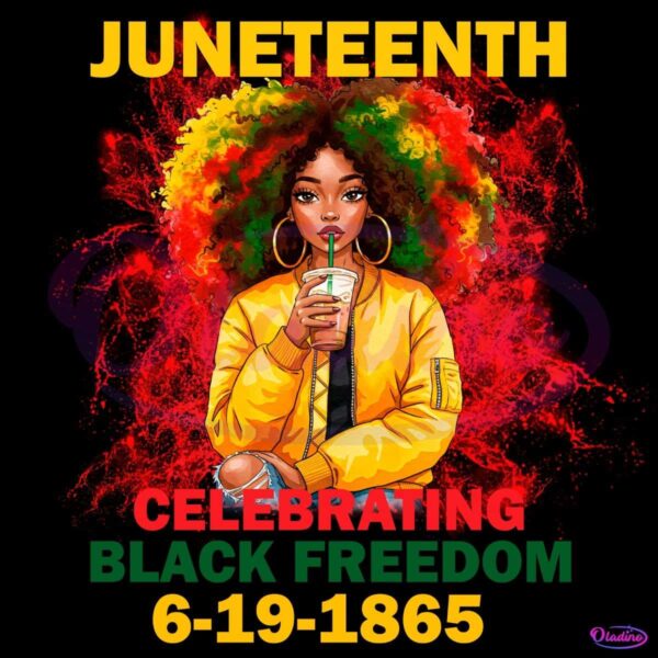 Juneteenth Black Girl Celebrating Black Freedom Since 1865 PNG
