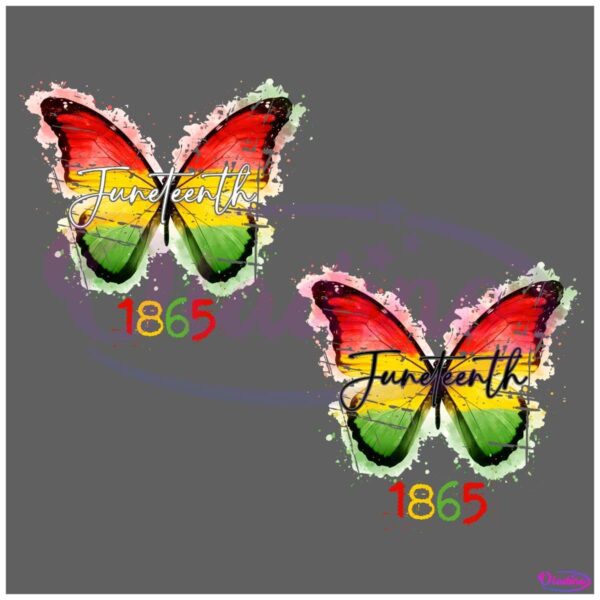 Juneteenth Butterfly 1865 Black Freedom PNG