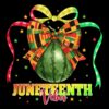 Juneteenth Vibes Kente Bow Watermelon PNG