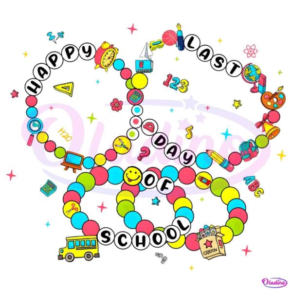 Last Day Of School Friendship Bracelet School Icons PNG