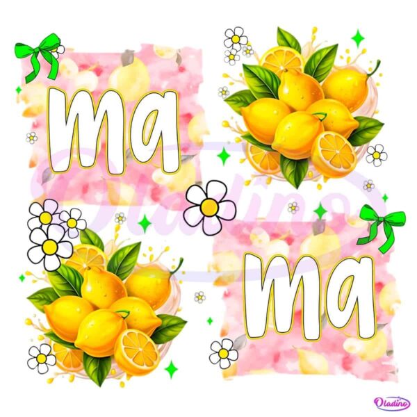 Lemon Mama Floral Bright Summer Mom Sublimation PNG