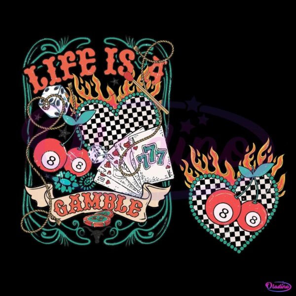 Life Is A Gamble Country Western Turquoise PNG