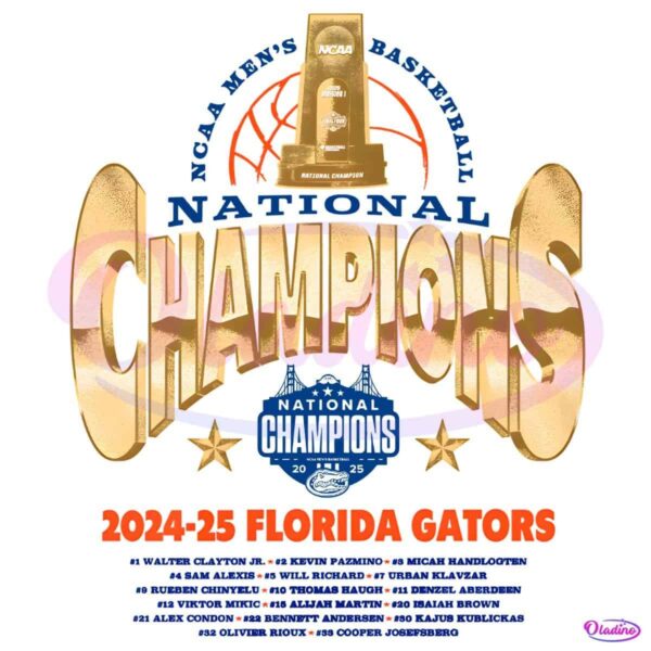 National Champions 2024 25 Florida Gators Basketball PNG