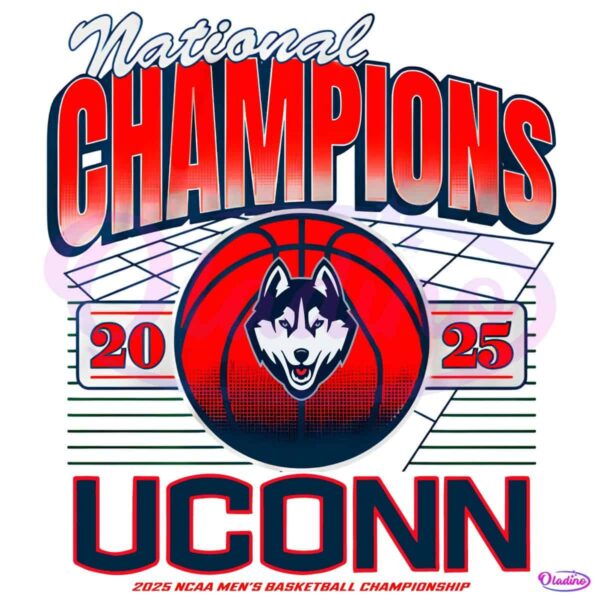 National Champions 2025 Uconn Basketball Grid PNG
