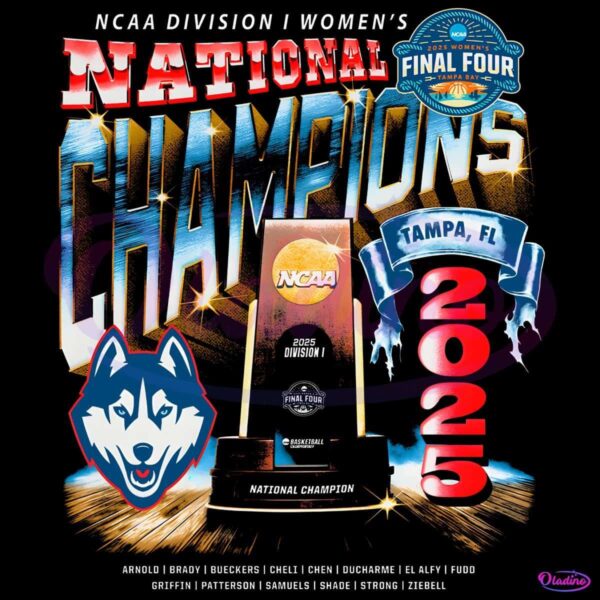 Ncaa National Champions 2025 Unconn Huskies Basketball PNG