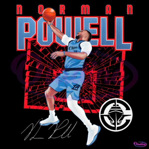 Norman Powell Los Angeles Clippers Shattered Signature PNG